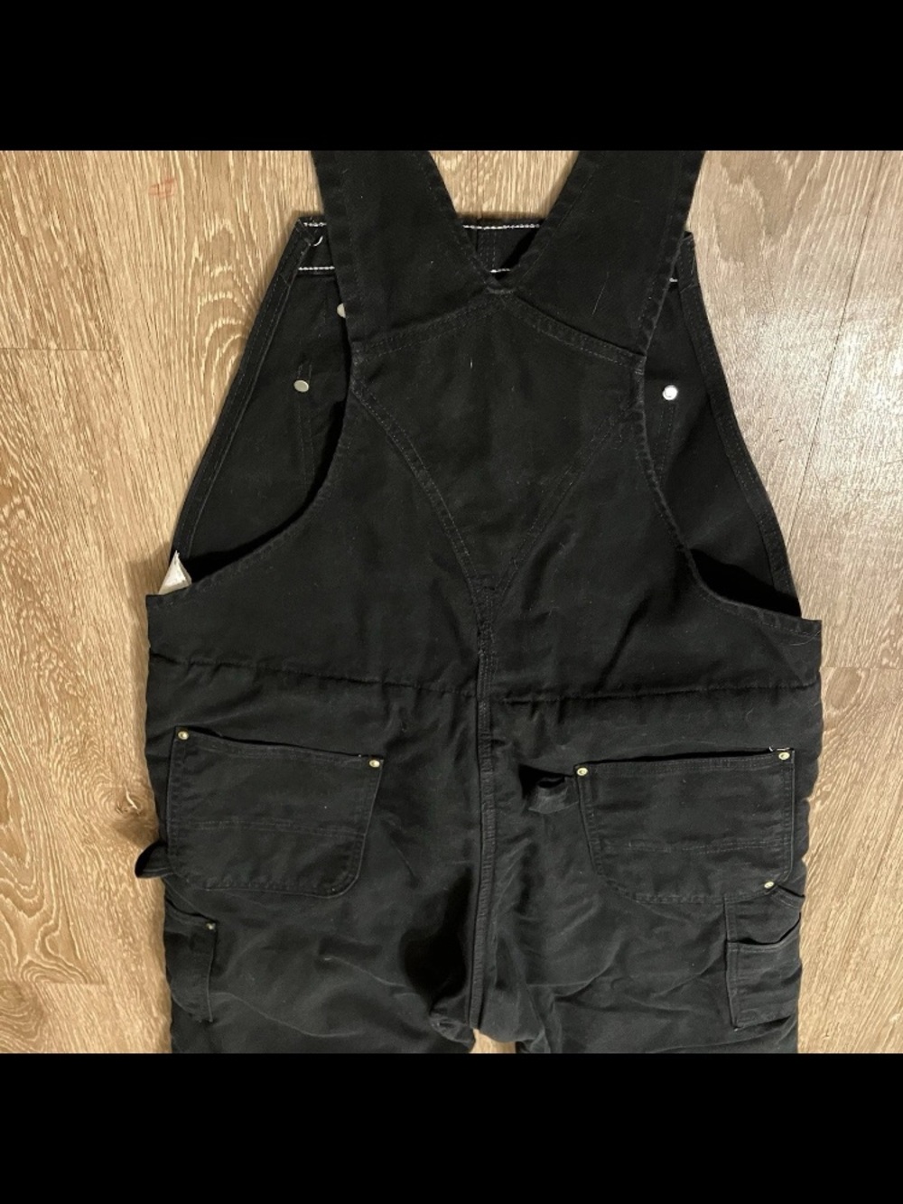 Carhartt R03 BLK Bib Overalls Men's 36x32 Black Insulated Duck Canvas Workwear - Picture 5 of 15